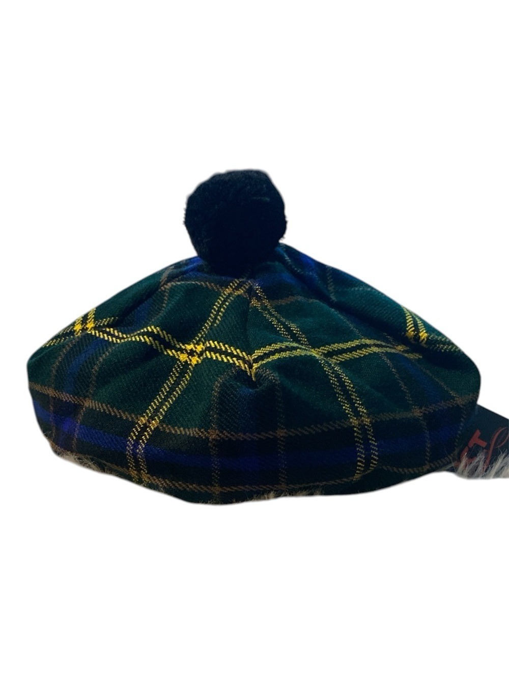 Kids beret Green Plaid Pom-Pom Tam O'Shanter Hat